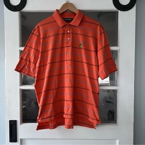 Polo Golf Ralph Lauren Orange Navy Blue Striped Men's Polo Shirt